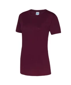 Awdis Just Cool Womens/Ladies Sports Plain T-Shirt - Burgundy