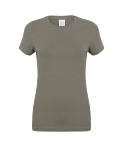 SKINNI FIT Womens/Ladies Feel Good Stretch Short Sleeve T-Shirt (Khaki)