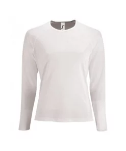 SOLS Womens/Ladies Sporty Long Sleeve Performance T-Shirt (White)