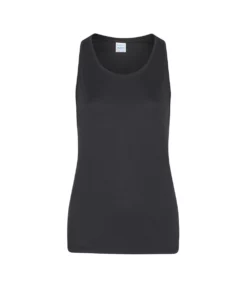 Awdis Womens/Ladies Girlie Smooth Sports Vest - Jet Black
