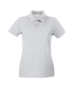 Universal Textiles Womens/Ladies Fitted Short Sleeve Casual Polo Shirt (Gray Marl)