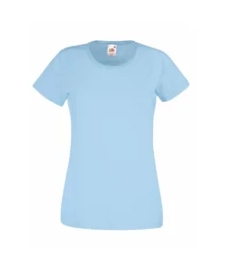 Universal Textiles Womens/Ladies Value Fitted Short Sleeve Casual T-Shirt (Light Blue)