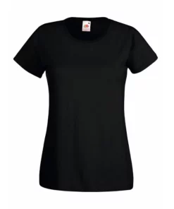 Universal Textiles Womens/Ladies Value Fitted Short Sleeve Casual T-Shirt (Jet Black)