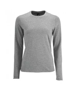 SOLS Womens/Ladies Imperial Long Sleeve T-Shirt (Grey Marl)