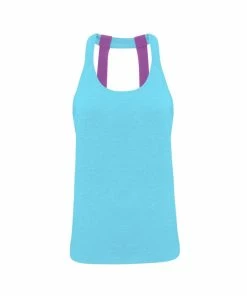 TriDri Tri Dri Womens/Ladies Double Strap Back Vest (Turquoise Melange)