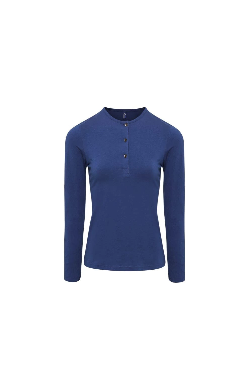 Premier® Premier Womens/Ladies Long John Roll Sleeve Tee (Indigo)