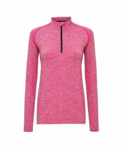 TriDri Womens/Ladies Seamless 3D Fit Multi Sport Performance Zip Top (Pink)
