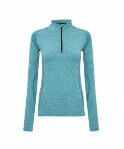 TriDri Womens/Ladies Seamless 3D Fit Multi Sport Performance Zip Top (Turquoise)