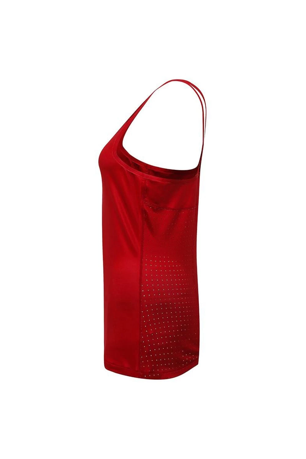 TriDri Womens/Ladies Laser Cut Spaghetti Strap Vest (Fire Red) - Image 3