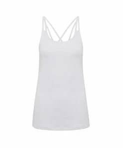 TriDri Womens/Ladies Laser Cut Spaghetti Strap Vest (White)