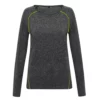TriDri Womens/Ladies Laser Cut Scooped Top (Black Melange)