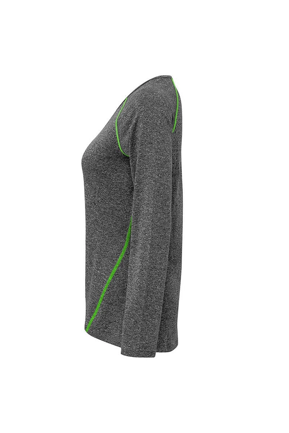 TriDri Womens/Ladies Laser Cut Scooped Top (Black Melange) - Image 3