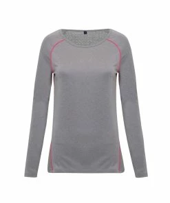 TriDri Womens/Ladies Laser Cut Scooped Top (Silver Melange)