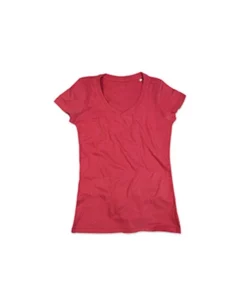 Stedman Stars Womens/Ladies Lisa Melange V Neck T-Shirt (Cherry Heather)