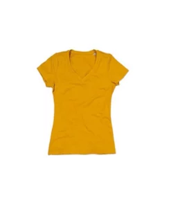 Stedman Stars Womens/Ladies Janet Organic V Neck Tee (Indian Yellow)
