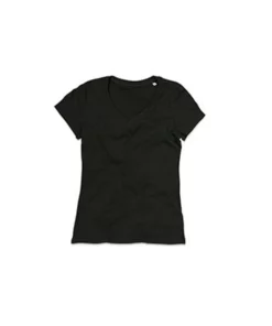 Stedman Stars Womens/Ladies Janet Organic V Neck Tee (Black Opal)