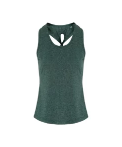 TriDri Womens/Ladies Yoga Knot Undershirt (Forest Green/Black Melange)