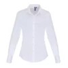 Premier® Premier Womens/Ladies Stretch Fit Poplin Long Sleeve Blouse (White)