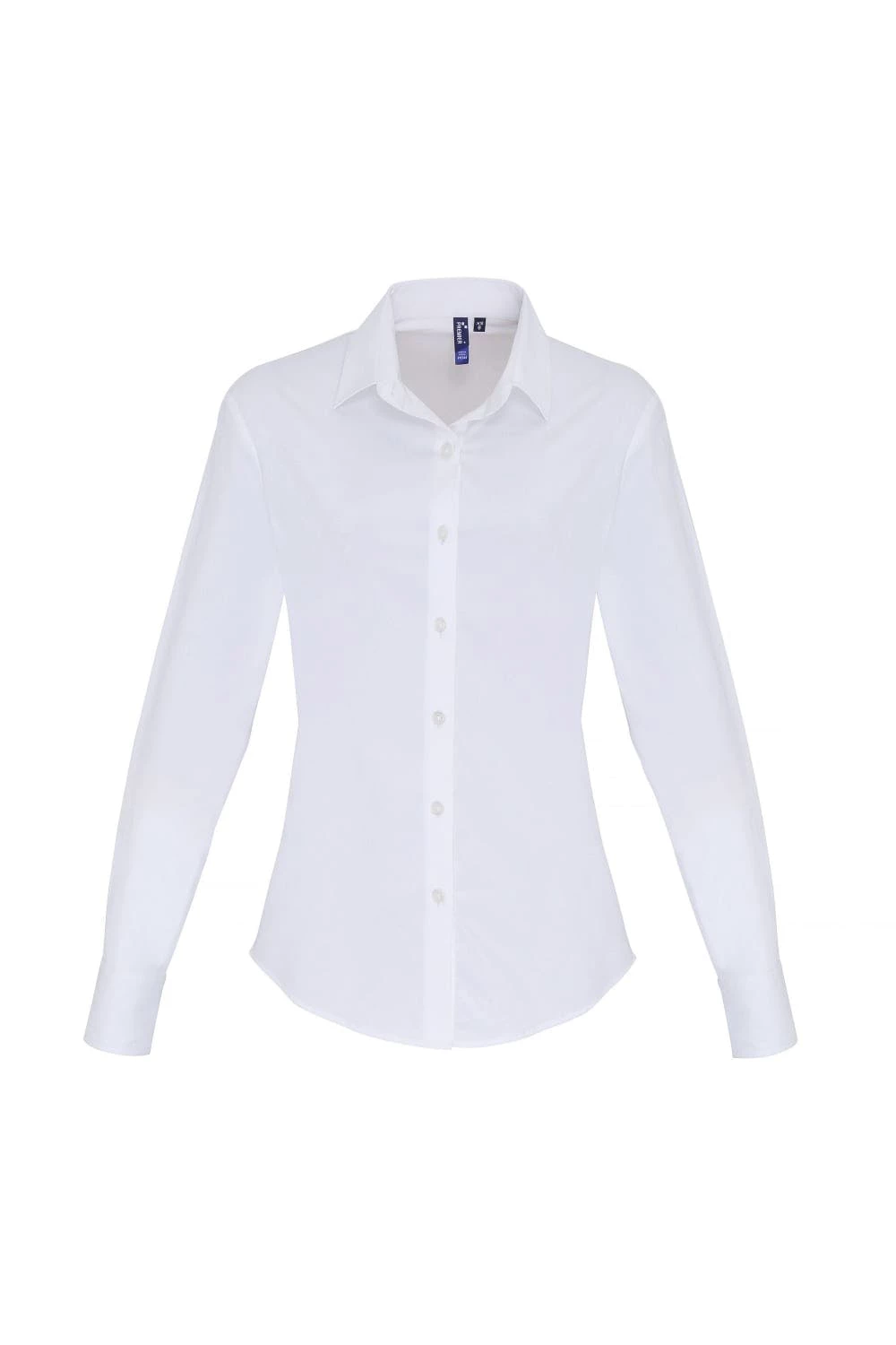 Premier® Premier Womens/Ladies Stretch Fit Poplin Long Sleeve Blouse (White)