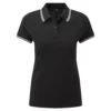 Asquith & Fox Womens/Ladies Classic Fit Tipped Polo (Black/White)