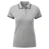 Asquith & Fox Womens/Ladies Classic Fit Tipped Polo (Heather Gray/Black)