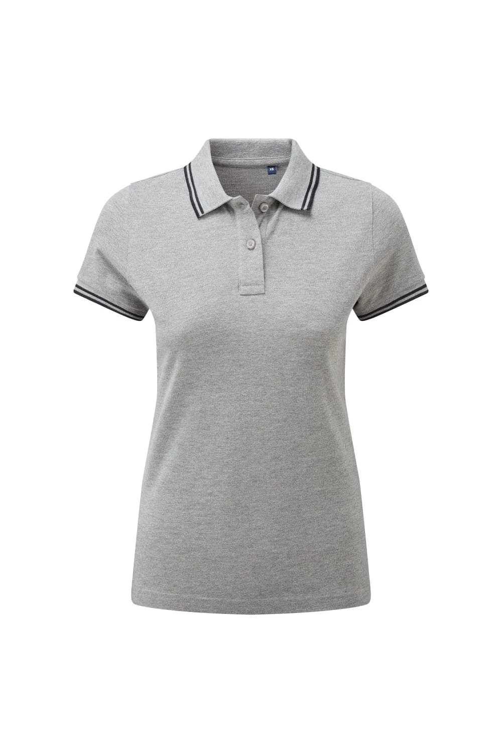 Asquith & Fox Womens/Ladies Classic Fit Tipped Polo (Heather Gray/Black)
