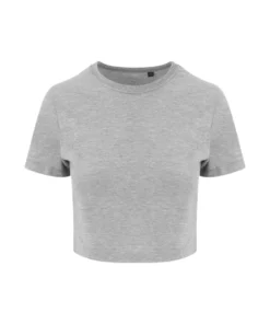 AWDis Just Ts Womens Girlie Tri-Blend Cropped T-Shirt (Heather Gray)