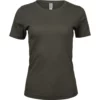 Tee Jays Womens/Ladies Interlock Short Sleeve T-Shirt (Dark Olive)