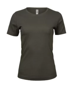 Tee Jays Womens/Ladies Interlock Short Sleeve T-Shirt (Dark Olive)