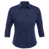 SOLS Womens/Ladies Effect 3/4 Sleeve Fitted Work Shirt (Dark Blue)