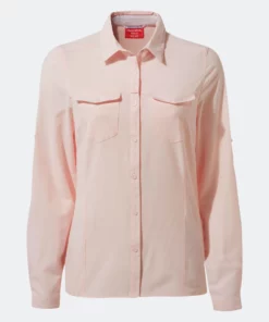 Craghoppers Womens/Ladies NosiLife Pro III Long Sleeved Shirt (Seashell Pink)