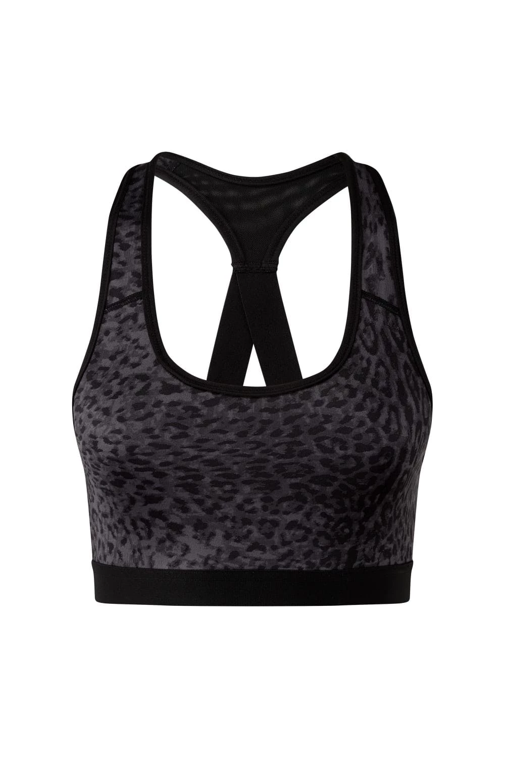 TriDri Womens/Ladies Performance Animal Printed Medium Impact Sports Bra (Leopard Black)