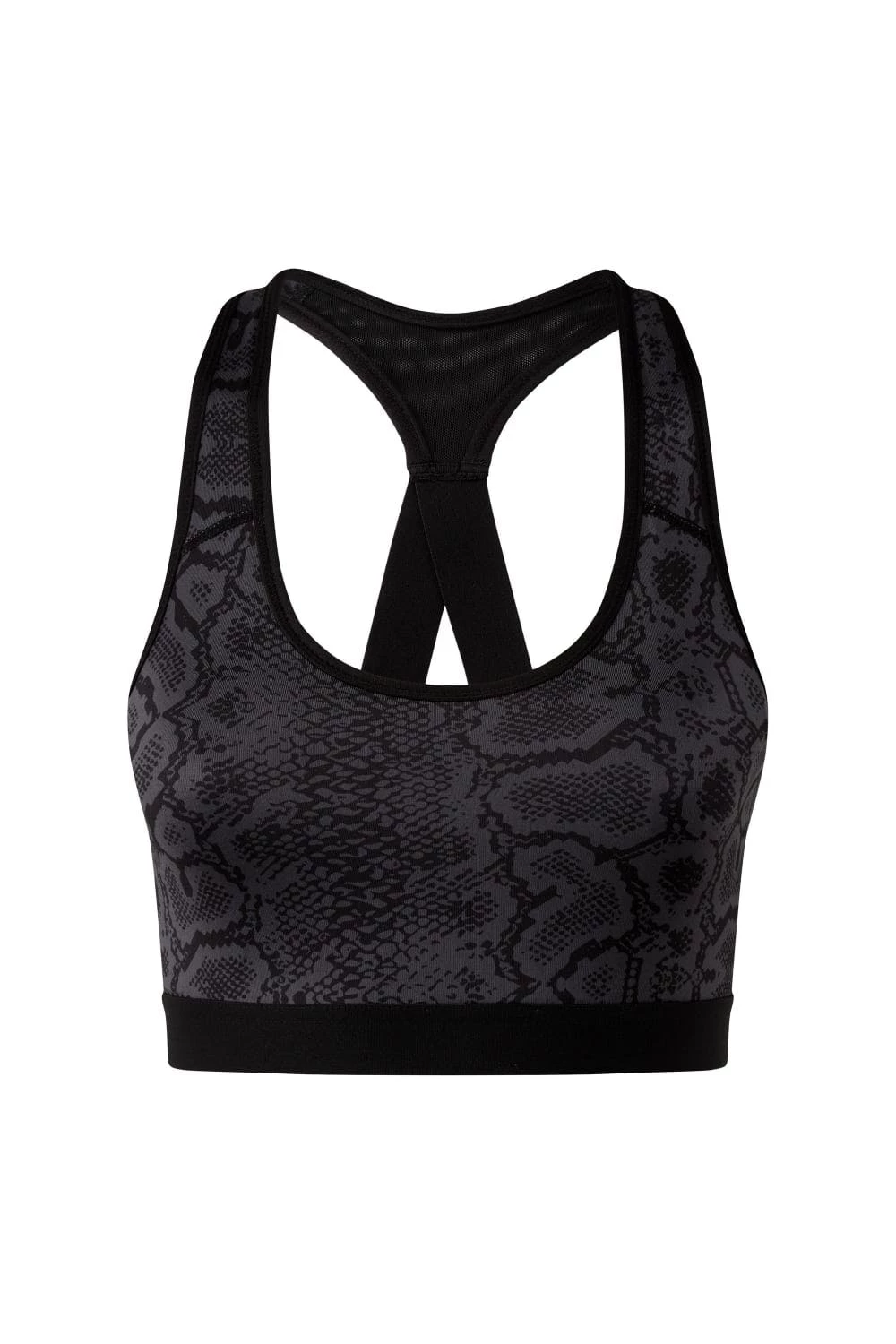 TriDri Womens/Ladies Performance Animal Printed Medium Impact Sports Bra (Snake Black)