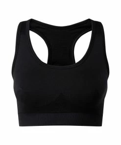 TriDri Womens/Ladies Seamless 3D Fit Multi-Sport Solid Color Sculpt Sports Bra (Black)