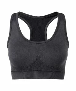 TriDri Womens/Ladies Seamless 3D Fit Multi-Sport Denim Look Sports Bra (Black Denim)