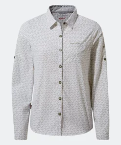 Craghoppers Womens/Ladies NosiLife Gisele Long Sleeved Shirt (Moss Print)