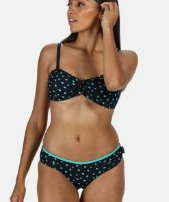 Regatta Womens/Ladies Aceana High Leg Bikini Briefs - Navy/Aqua Blue Print