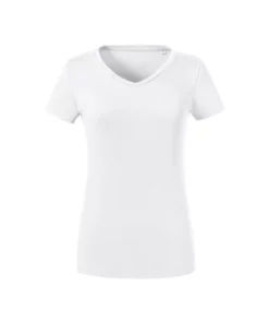 Russell Womens/Ladies Organic Short-Sleeved T-Shirt (White)