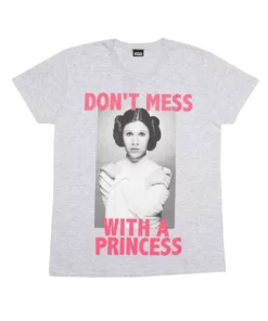 STAR WARS Omens/Ladies Princess Leia Boyfriend T-Shirt (Gray Heather)