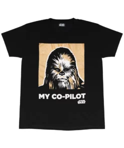 STAR WARS Omens/Ladies My Co-Pilot Chewbacca Boyfriend T-Shirt (Black)