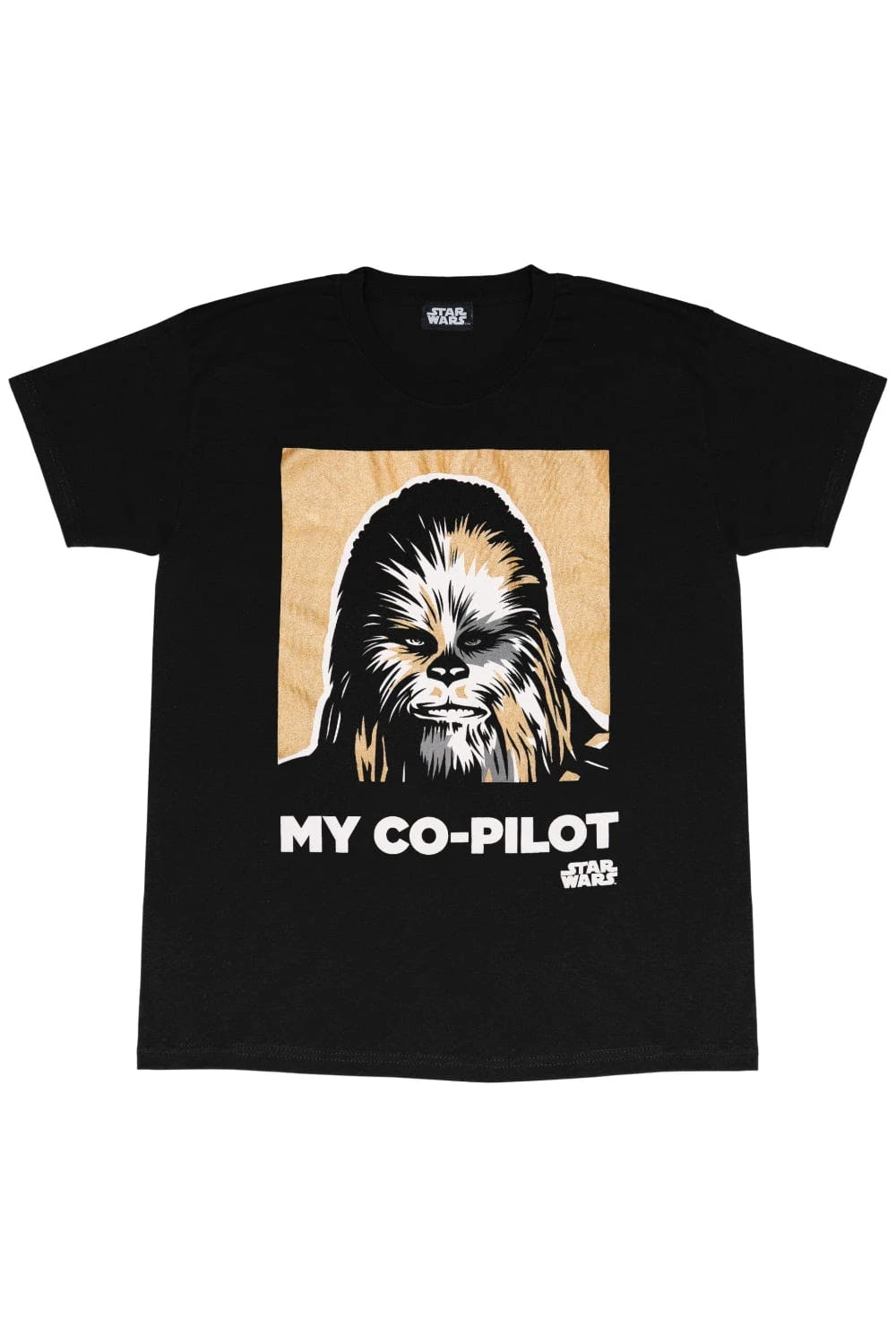 STAR WARS Omens/Ladies My Co-Pilot Chewbacca Boyfriend T-Shirt (Black)