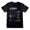 STAR WARS Omens/Ladies Diagram X-Wing Boyfriend T-Shirt (Black)