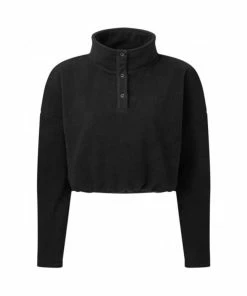 TriDri Womens/Ladies Cropped Fleece Top (Black)