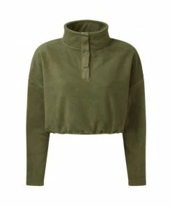 TriDri Womens/Ladies Cropped Fleece Top (Olive)