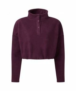 TriDri Womens/Ladies Cropped Fleece Top (Mulberry Red)