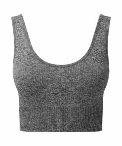 TriDri Womens/Ladies Multisport Ribbed Seamless 3D Bra (Black Melange)