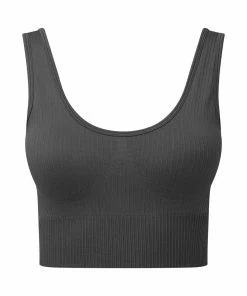 TriDri Womens/Ladies Multisport Ribbed Seamless 3D Bra (Charcoal)