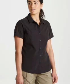 Craghoppers Womens/Ladies Expert Kiwi Short-Sleeved Shirt - Black