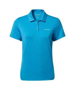 Craghoppers Womens/Ladies Pro Short-Sleeved Polo Shirt (Mediterranean Blue)