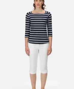 Regatta Womens Polexia Stripe T-Shirt - Navy/White